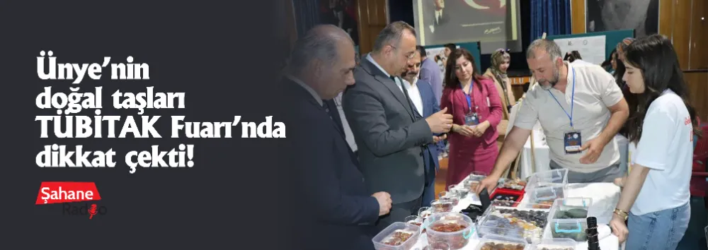 Ünye’nin doğal taşları TÜBİTAK Fuarı’nda dikkat çekti!