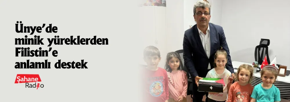 Ünye’de minik yüreklerden Filistin’e anlamlı destek