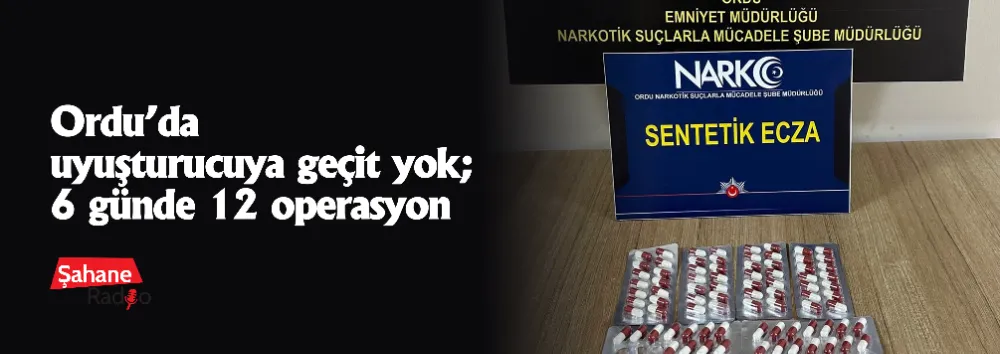 Ordu’da uyuşturucuya geçit yok; 6 günde 12 operasyon