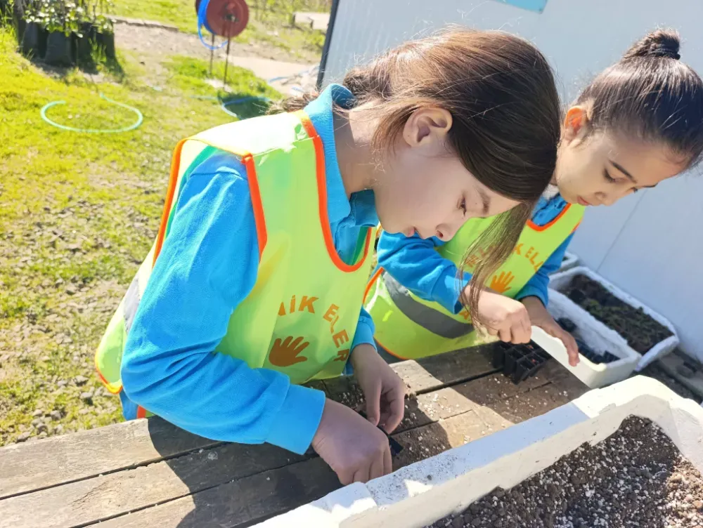 Ünye’de ata tohumları miniklerin ellerinde toprakla buluşuyor